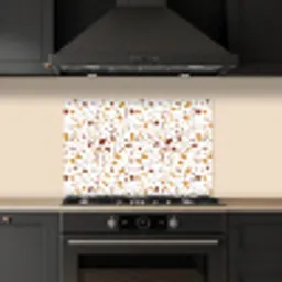 Terrazzo -  Patroon - Wit - Urban keuken achterwand spatscherm klein 900 -sfeer1