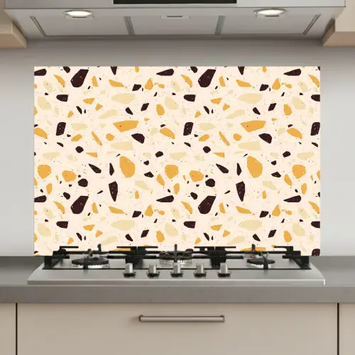 Terrazzo -  Patroon - Geel - keuken achterwand spatscherm klein 900 -3d_website