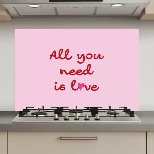 Tekst - Roze - Love - Hart keuken achterwand spatscherm klein -3d_website