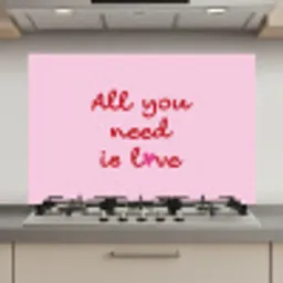 Tekst - Roze - Love - Hart keuken achterwand spatscherm klein -3d_website