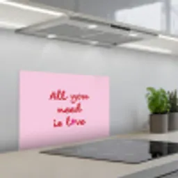 Tekst - Roze - Love - Hart keuken achterwand spatscherm klein -3d_schuin