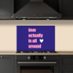 Tekst - Valentijn - Love - Blauw keuken achterwand spatscherm klein -sfeer1