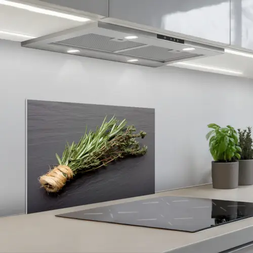 Tijm - Kruiden - Groen - Tafel - Keuken - Steen keuken achterwand spatscherm klein -3d_schuin