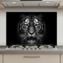 Tijger - Dieren - Zwart - Wit - Portret - Wild keuken achterwand spatscherm klein -3d_website