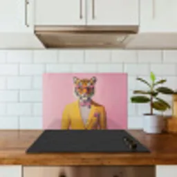 Tijger - Bril - Geel - Jasje keuken achterwand spatscherm klein -sfeer2