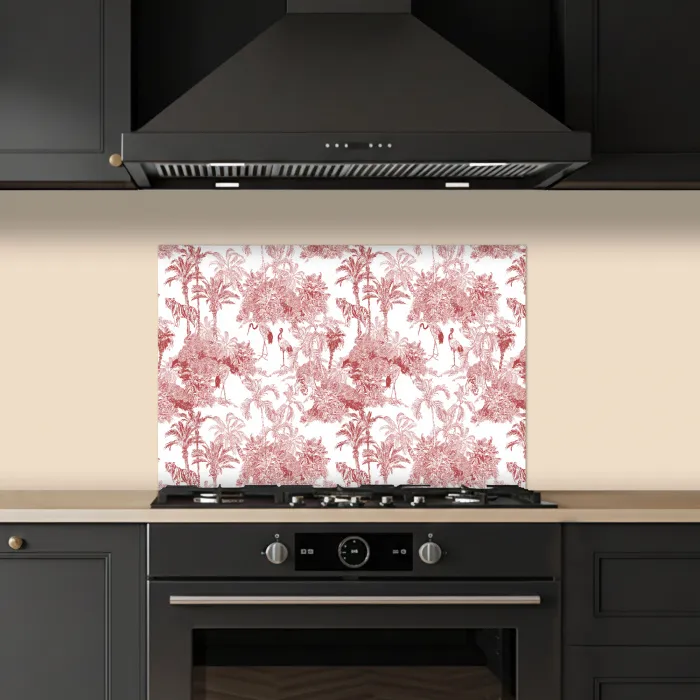 Tijger - Jungle - Natuur - Rood keuken achterwand spatscherm klein 900 -sfeer1