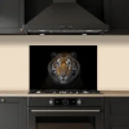 Tijger - Wilde dieren - Portret - Zwart - Dieren keuken achterwand spatscherm klein -sfeer1