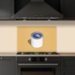 Blikje - Minimalistisch - Blauw - Illustratie keuken achterwand spatscherm klein -sfeer1