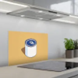 Blikje - Minimalistisch - Blauw - Illustratie keuken achterwand spatscherm klein -3d_schuin