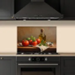 Tomaten - Olijfolie - Stilleven keuken achterwand spatscherm klein -sfeer1