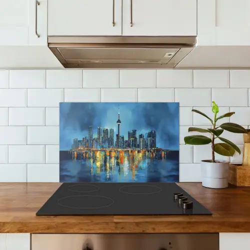 Skyline Toronto - Water - Stadslichten - Toren keuken achterwand spatscherm klein -sfeer2