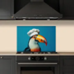 Toekan - Papegaai - Vogel - Koksmuts keuken achterwand spatscherm klein -sfeer1