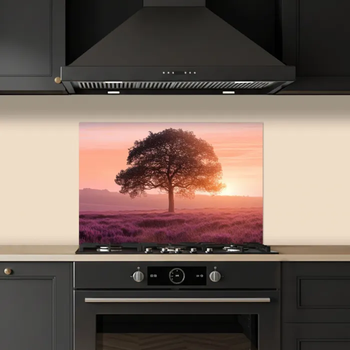Boom - Heide - Zonsopgang keuken achterwand spatscherm klein -sfeer1