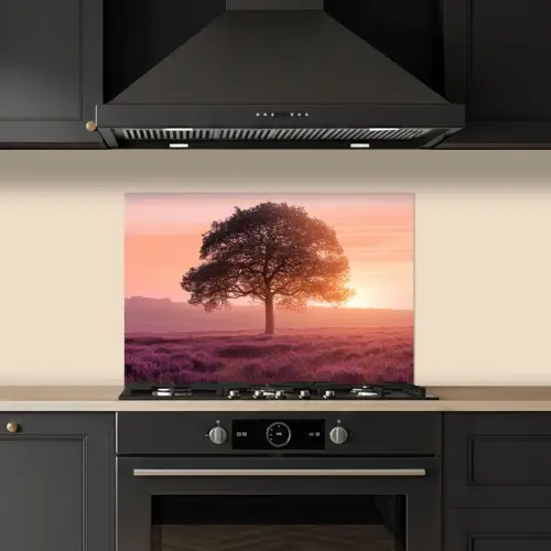 Boom - Heide - Zonsopgang keuken achterwand spatscherm klein -sfeer1