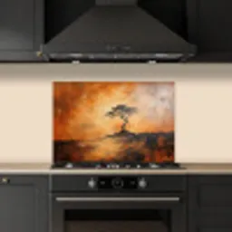 Boom - Landschap - Oranje keuken achterwand spatscherm klein -sfeer1