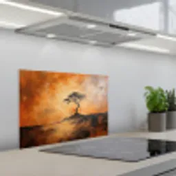 Boom - Landschap - Oranje keuken achterwand spatscherm klein -3d_schuin