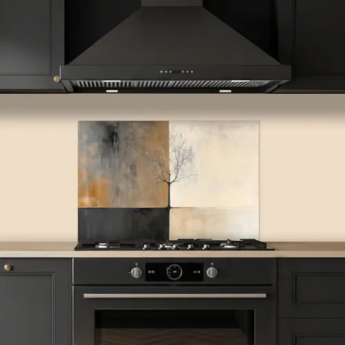 Boom - Vlakken - Takken - Kleurverloop keuken achterwand spatscherm klein -sfeer1