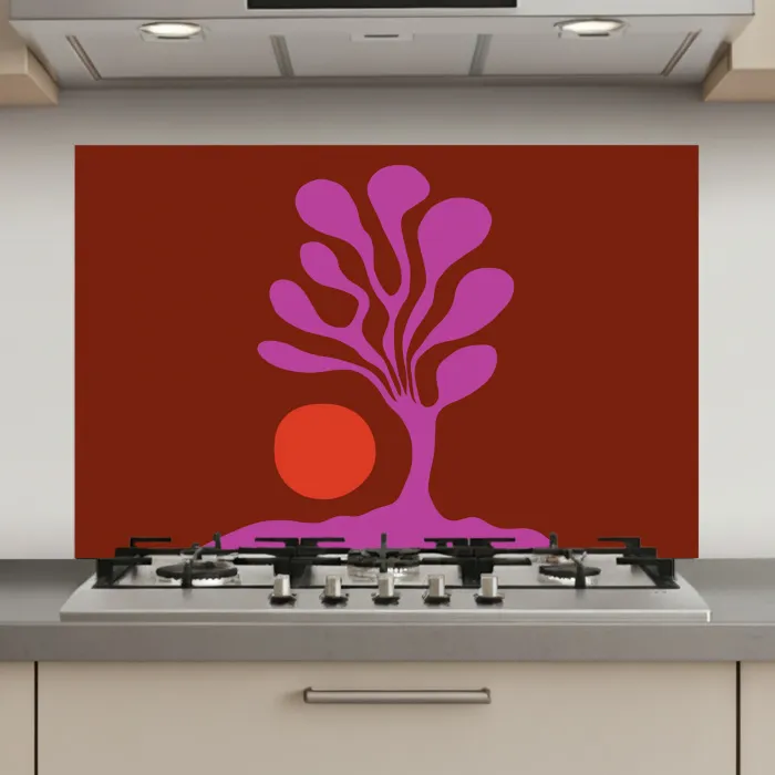 Boom - Paars - Cirkel - Vloeiend keuken achterwand spatscherm klein -3d_website