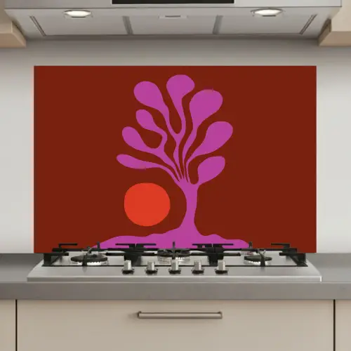 Boom - Paars - Cirkel - Vloeiend keuken achterwand spatscherm klein -3d_website