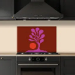 Boom - Paars - Cirkel - Vloeiend keuken achterwand spatscherm klein -sfeer1