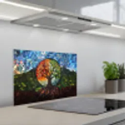 Boom - Seizoenen - Mozaïek - Bergen keuken achterwand spatscherm klein -3d_schuin