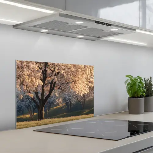 Bomen - Bloesem - Lente keuken achterwand spatscherm klein -3d_schuin