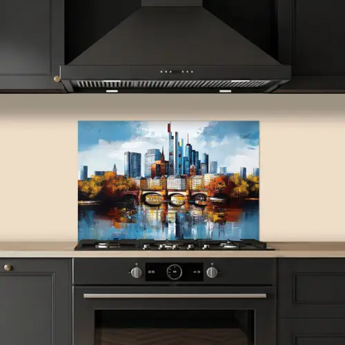 Bomen Frankfurt- Stad - Skyline - Brug keuken achterwand spatscherm klein -sfeer1