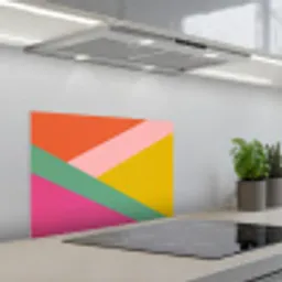 Driehoeken - Kleurrijk - Abstract keuken achterwand spatscherm klein -3d_schuin