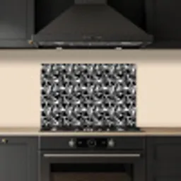 Driehoeken - Geometrisch - Zwart - Wit keuken achterwand spatscherm klein 900 -sfeer1