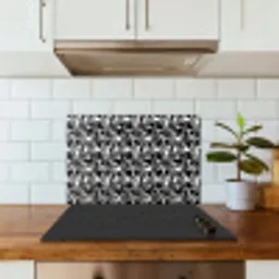 Driehoeken - Geometrisch - Zwart - Wit keuken achterwand spatscherm klein 900 -sfeer2