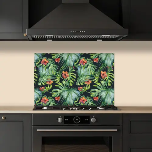 Tropical - Bloemen - Bladeren - Jungle keuken achterwand spatscherm klein -sfeer1