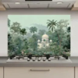 Tropische tuin - Koepelgebouw - Bloemen keuken achterwand spatscherm klein -3d_website