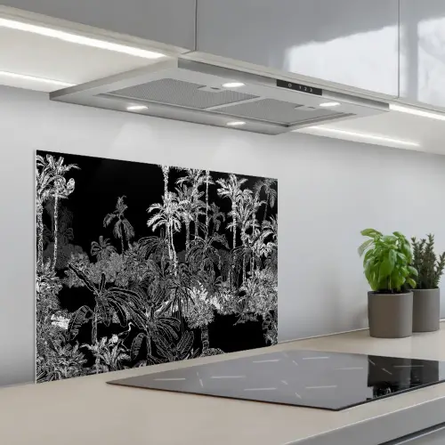 Tropisch - Jungle - Bomen - Bladeren keuken achterwand spatscherm middel -3d_schuin