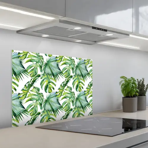 Tropical - Bladeren - Jungle keuken achterwand spatscherm middel -3d_schuin