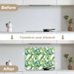 Tropical - Bladeren - Jungle keuken achterwand spatscherm middel -voor_na_EN
