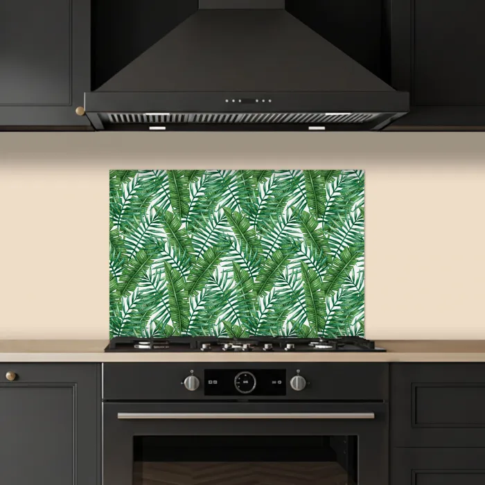 Tropisch - Palmbladeren - Groen keuken achterwand spatscherm klein 900 -sfeer1