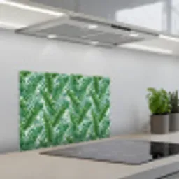Tropisch - Palmbladeren - Groen keuken achterwand spatscherm klein 900 -3d_schuin