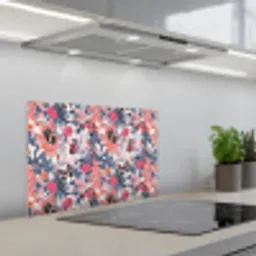 Tropisch - Zomer - Vlinder - Perzik keuken achterwand spatscherm klein 900 -3d_schuin