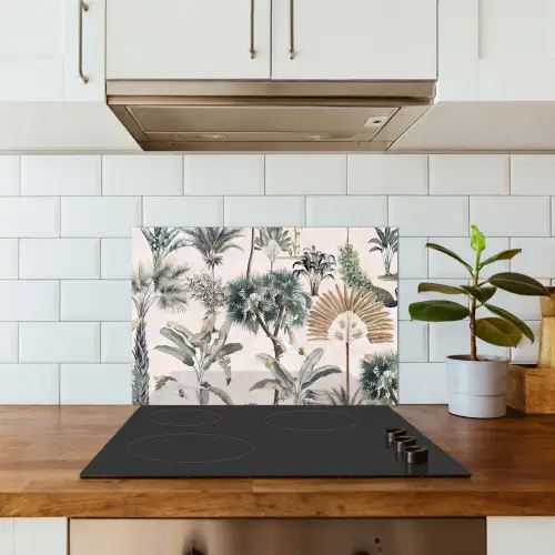 Tropisch - Bomen - Bladeren - Jungle keuken achterwand spatscherm klein -sfeer2