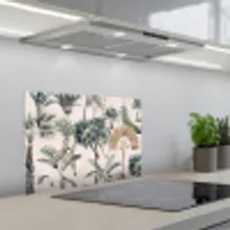 Tropisch - Bomen - Bladeren - Jungle keuken achterwand spatscherm klein -3d_schuin