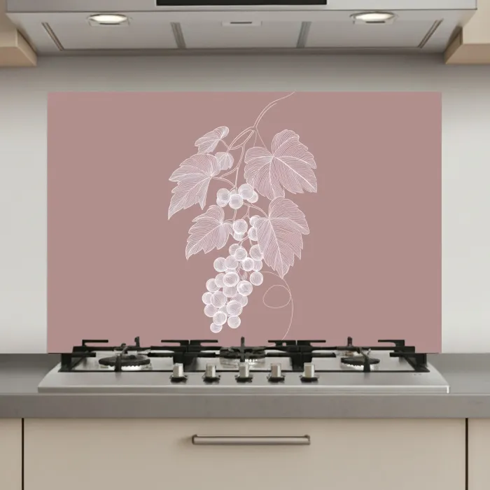 Tros - Druiven - Illustratie - Bladeren keuken achterwand spatscherm klein -3d_website