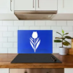 Tulp - Minimalistisch - Bladeren - Wit keuken achterwand spatscherm klein -sfeer2