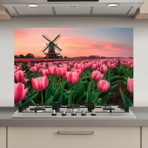 Tulpen - Molen - Nederland keuken achterwand spatscherm klein -3d_website