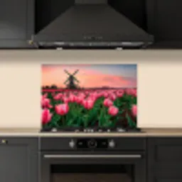Tulpen - Molen - Nederland keuken achterwand spatscherm klein -sfeer1