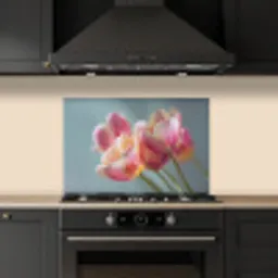 Tulpen - Roze - Stelen keuken achterwand spatscherm klein -sfeer1