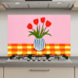 Tulpen - Roze - Vaas keuken achterwand spatscherm klein -3d_website