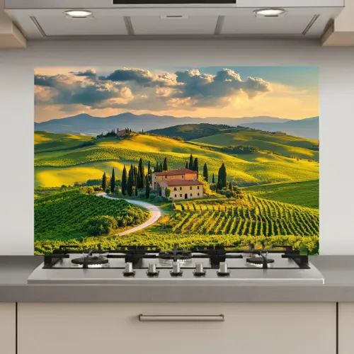 Toscane - Landschap - Wijngaarden keuken achterwand spatscherm klein -3d_website