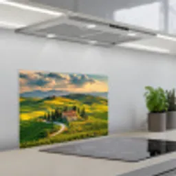Toscane - Landschap - Wijngaarden keuken achterwand spatscherm klein -3d_schuin
