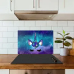 Eenhoorn - Sterrenhemel - Ster - Blauw keuken achterwand spatscherm klein -sfeer2