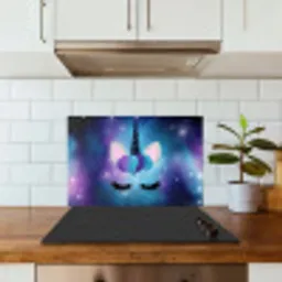 Eenhoorn - Sterren - Blauw keuken achterwand spatscherm klein -sfeer2